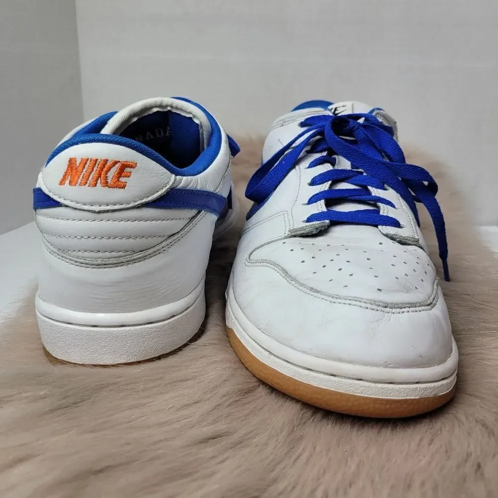 Nike Air Force 1 Dunk Low Leather Blue And White Sneaker Shoes Size 12